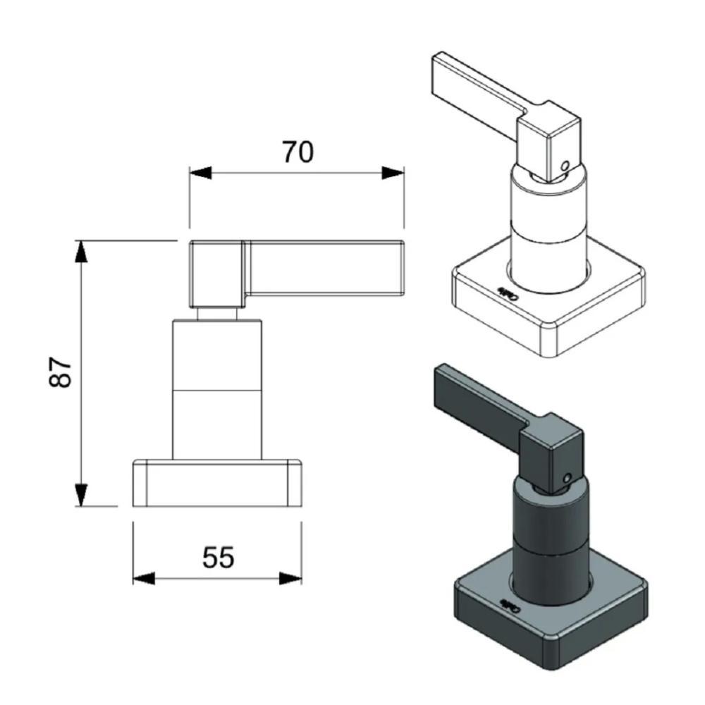 Acabamento De Registro Base Deca Elite 1/2 3/4 1 Cromada Celite - 3