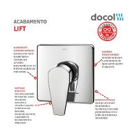 Acabamento Monocomando Para Chuveiro E Ducha Higiênica Base Deca Lift Cromada Docol - 2