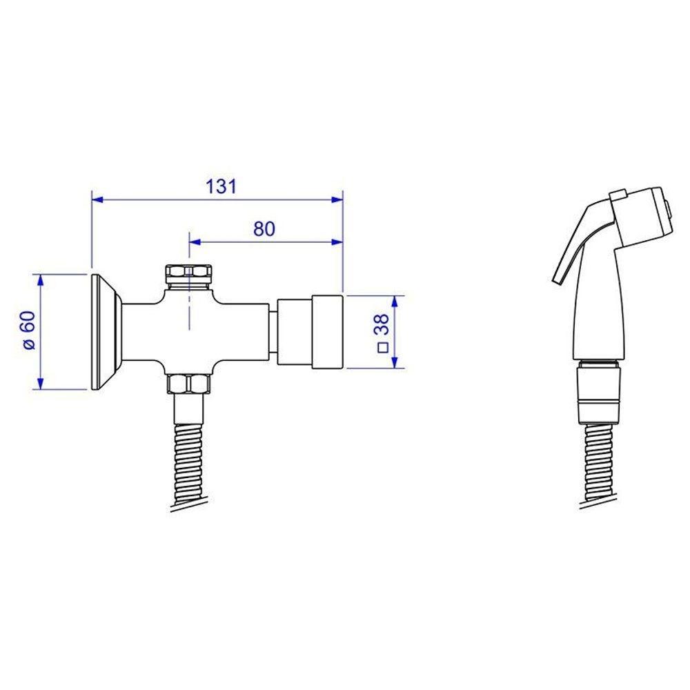 Ducha Higiênica Com Registro E Derivação Link 1984 Cromada Deca - 5
