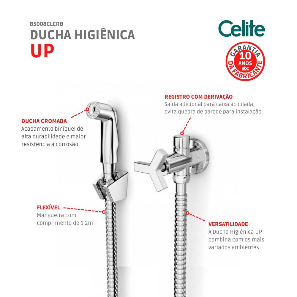 Ducha Higiênica Com Derivação Up Cromada Celite - 5
