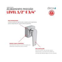 Acabamento Para Registro De Pressão Level 1/2 3/4 4916 Cromado Deca