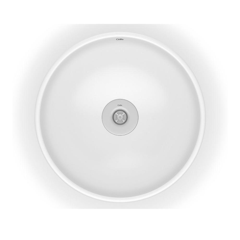 Cuba De Apoio Redonda Sem Mesa Louça Basic R1 Branco Brilho Celite 35x13,5cm - 3