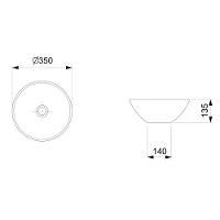 Cuba De Apoio Redonda Sem Mesa Louça Basic R1 Branco Brilho Celite 35x13,5cm - 7