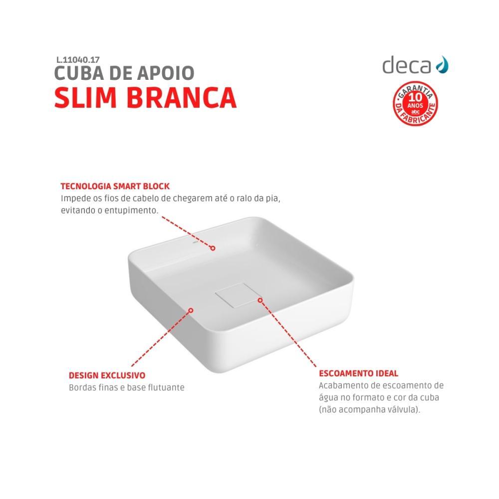 Cuba De Apoio Quadrada Slim Deca 40 cm - 4