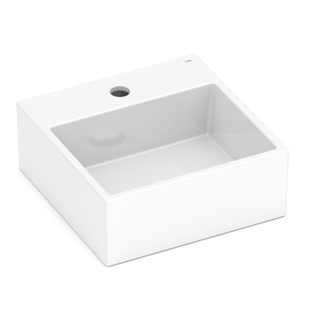 Cuba de Apoio Quadrada Com Mesa Basic Q6 Branco Celite 35x35cm - 1