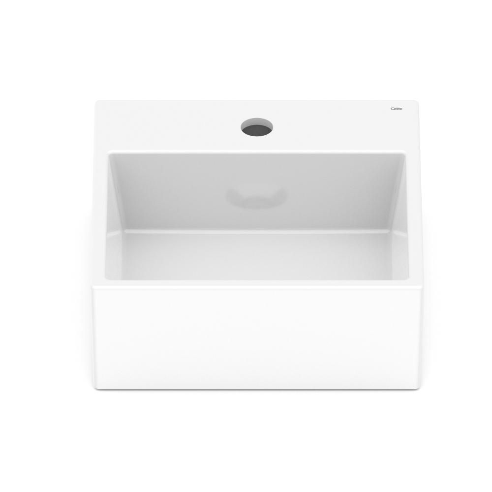 Cuba de Apoio Quadrada Com Mesa Basic Q6 Branco Celite 35x35cm - 2