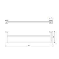Porta Toalha Barra Dupla Quadratta 2042 Cromado Deca - 3