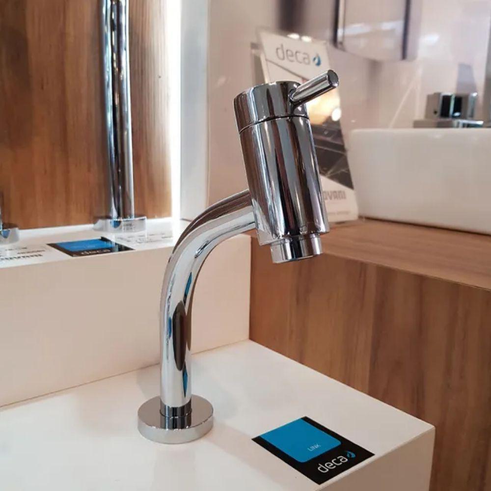 Torneira Para Lavatório De Mesa Basic Bica Baixa Cromada Celite - 4