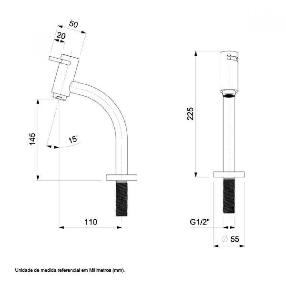 Torneira Para Lavatório De Mesa Basic Bica Baixa Cromada Celite - 7