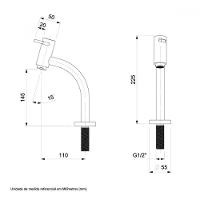 Torneira Para Lavatório De Mesa Basic Bica Baixa Cromada Celite - 7