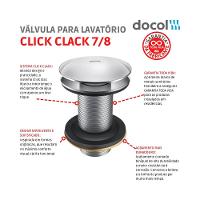 Valvula Saida d’agua para Lavatorio Click-Clack 7/8 Cromada Docol