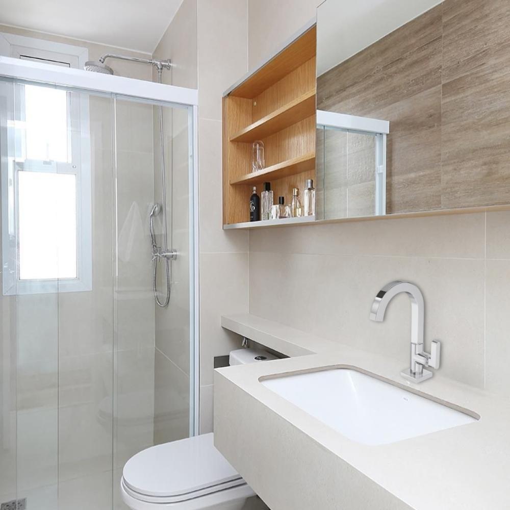 Torneira Para Lavatório De Mesa Soul Bica Alta 1198 Cromado Deca - 4