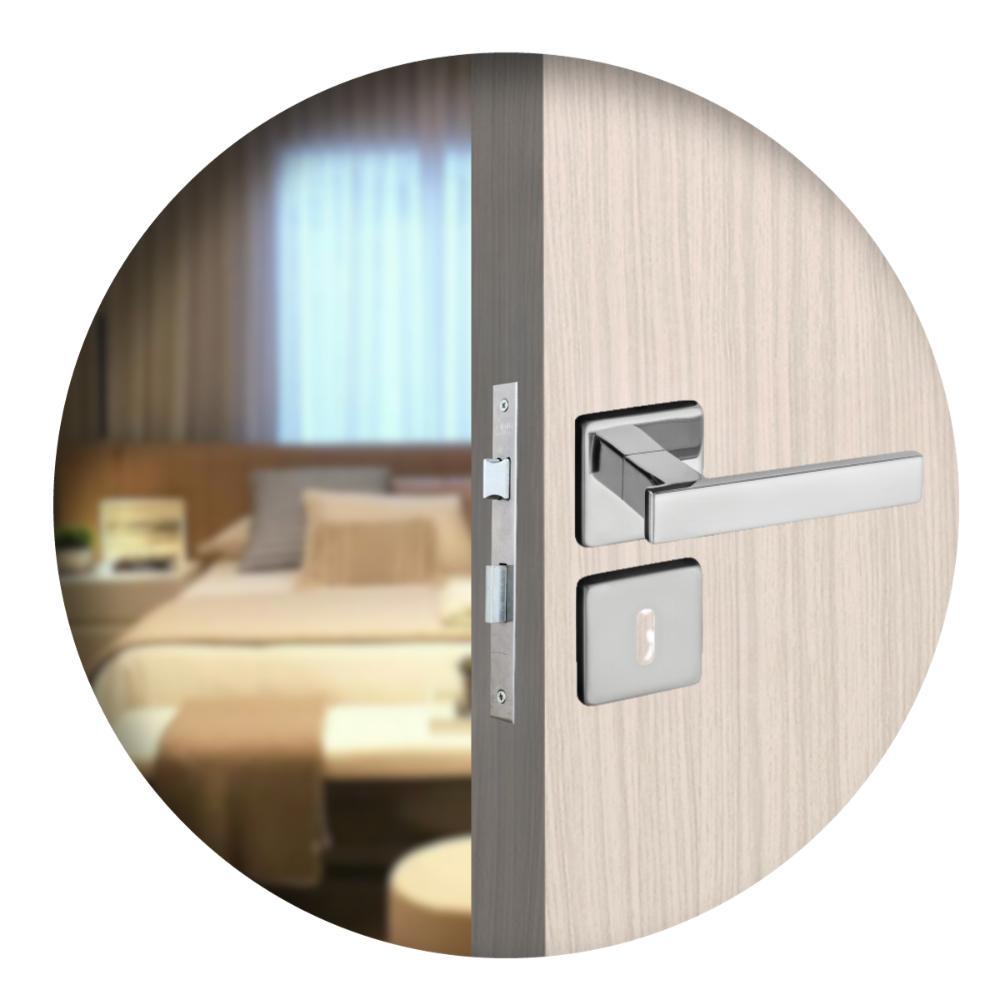 Fechadura Para Porta Interna Roseta Concept 408 Cromada Pado 40mm - 2