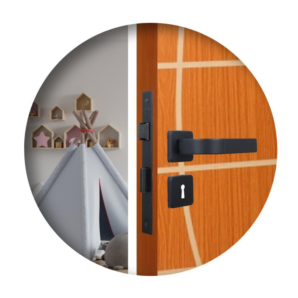 Fechadura Interna Roseta Módena Preto Fosco MGM 40mm  - 4