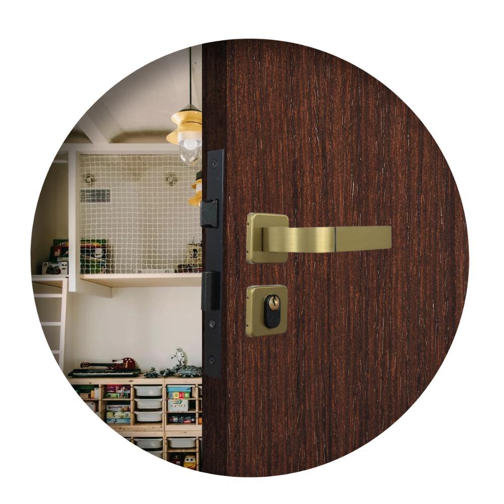 Fechadura Externa Roseta Módena Bronze Latonado MGM 40mm - 1