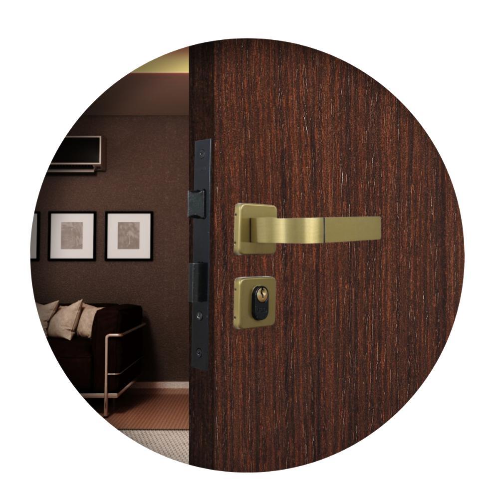 Fechadura Externa Roseta Módena Bronze Latonado MGM 40mm - 3