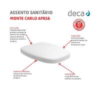 Assento Sanitário Termofixo Amortecido Easyclean Monte Carlo Ap816 Branco Deca - 2