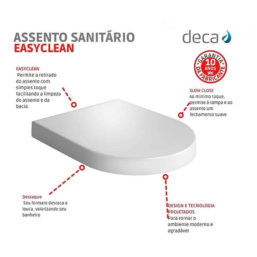 Assento Sanitário Termofixo Amortecido Easyclean Carrara/duna/lk/nuova/level Ap236 Branco Deca - 4