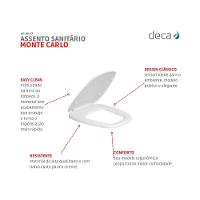 Assento Sanitário De Plástico Monte Carlo Ap80 Branco Deca - 3
