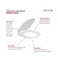 Assento Sanitário De Plástico Vogue Plus Ap50 Branco Deca - 3