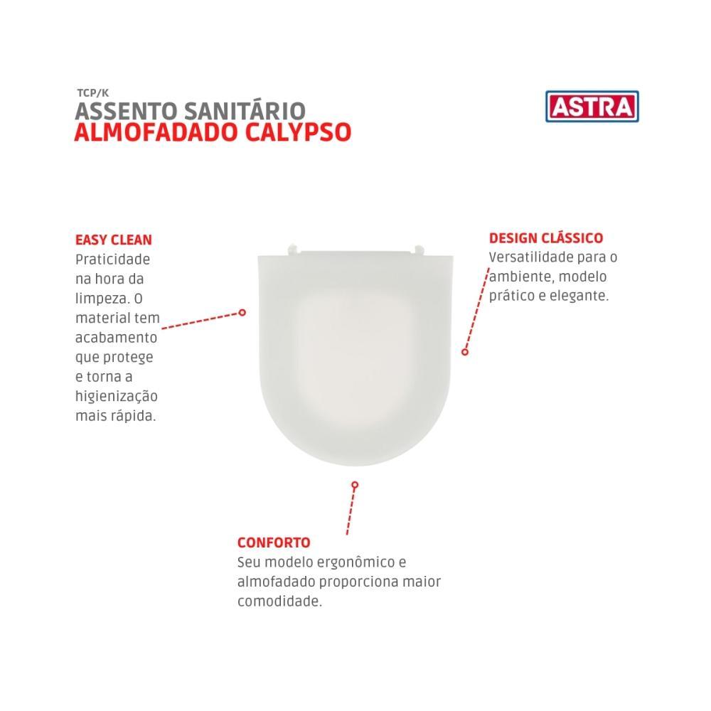 Assento Sanitário Almofadado Calypso Tcp/k Branco Astra - 3
