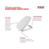 Assento Sanitário Almofadado Monte Carlo Tmt/k Branco Gelo Astra - 3