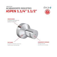 Acabamento Para Registro De Gaveta Aspen 1.1/4 1.1/2 4900 Cromado Deca - 2