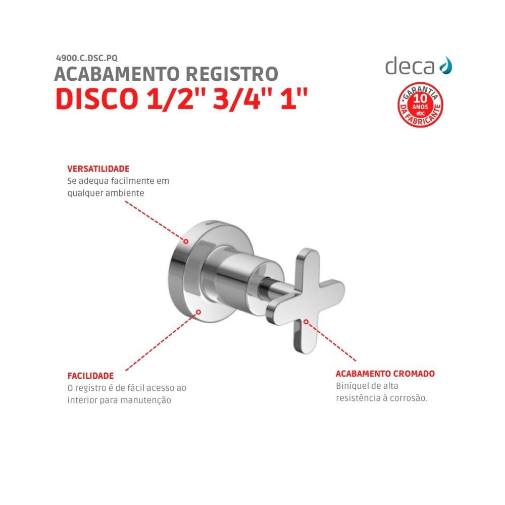 Acabamento Para Registro De Gaveta Disco 1/2, 3/4 E 1 4900 Cromado Deca - 4