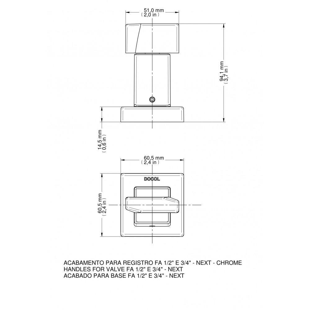 Acabamento Para Registro Base Fabrimar Next 1/2" 3/4" Cromado Docol - 2