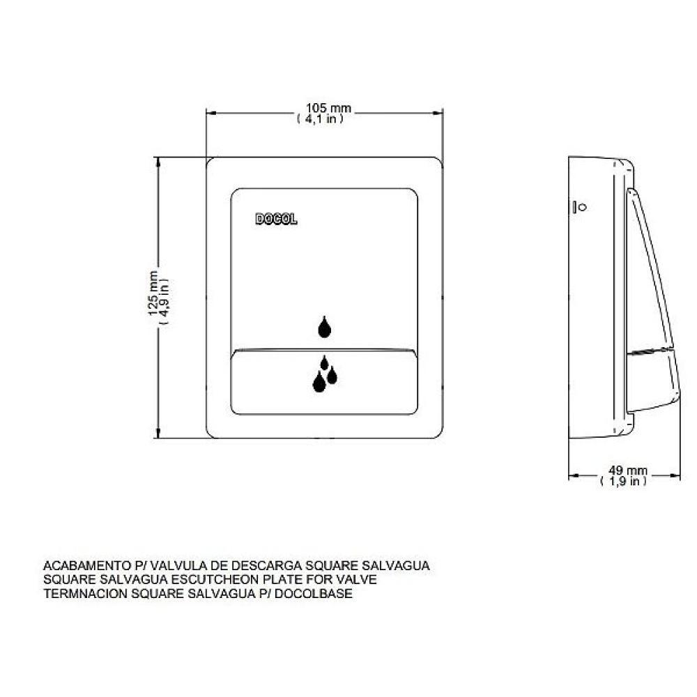 Acabamento Para Válvula De Descarga Square Cromado Docol - 5