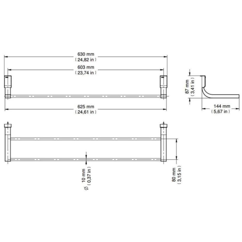 Porta Toalha Barra Duplo Top Cromado Docol - 4