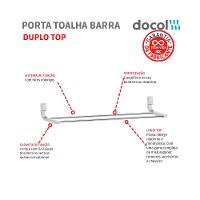 Porta Toalha Barra Duplo Top Cromado Docol - 3