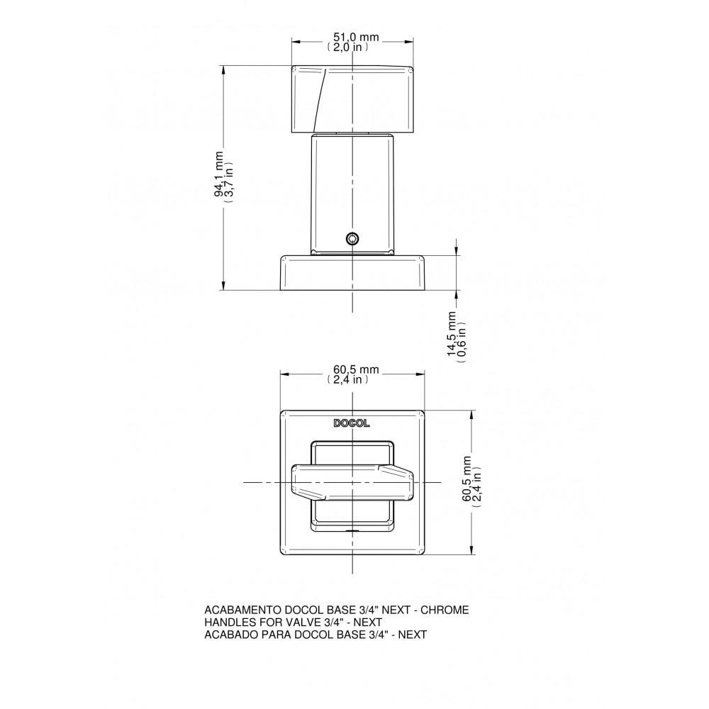 Acabamento Para Registro Docolbase Next 1/2 3/4 1 Cromado Docol - 3