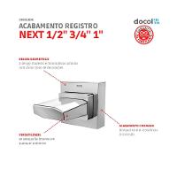 Acabamento Para Registro Docolbase Next 1/2 3/4 1 Cromado Docol - 2