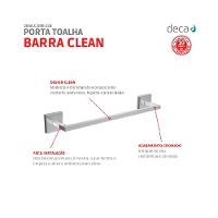 Porta Toalha Barra Clean 30cm 2040 Cromado Deca