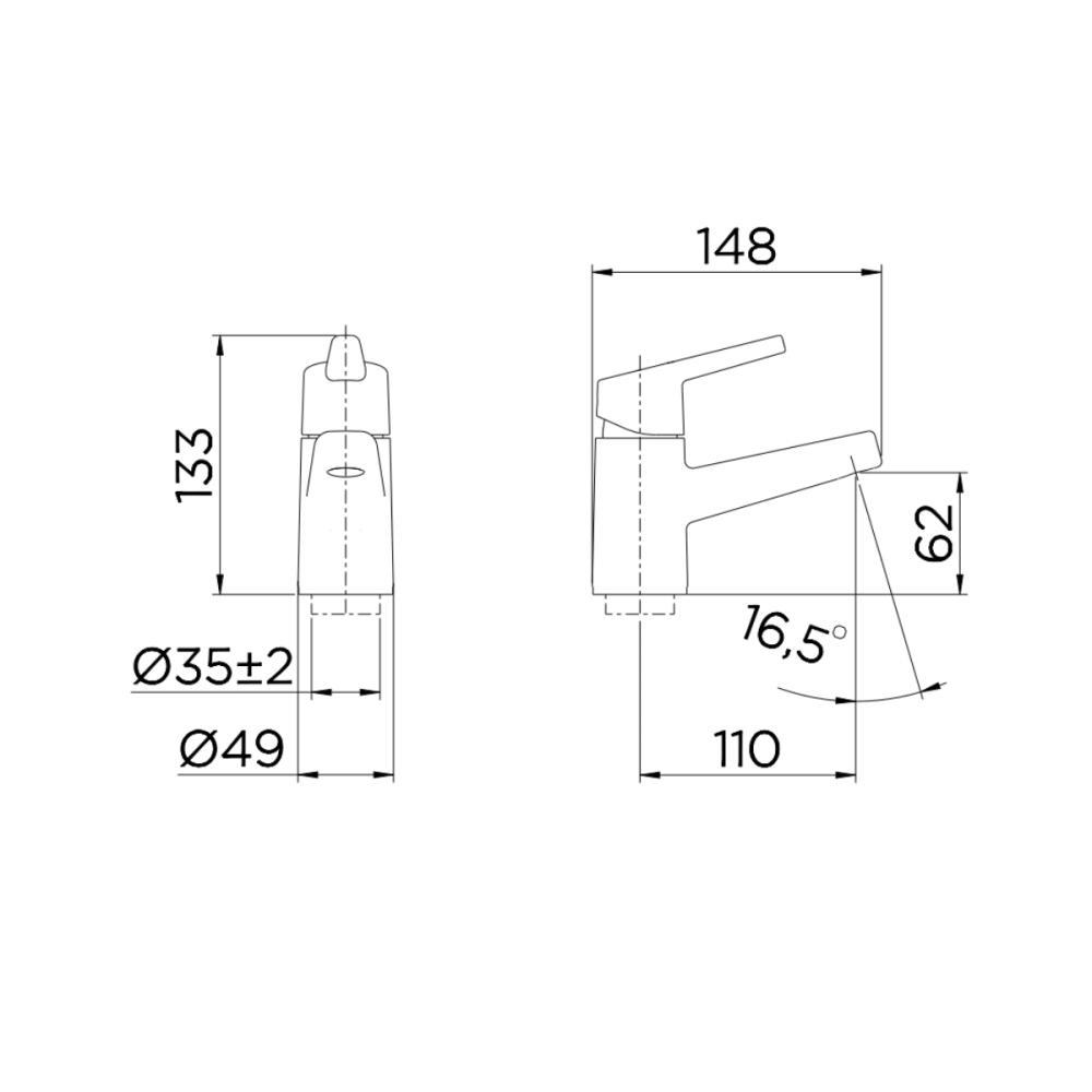 Misturador Monocomando Para Lavatório De Mesa Nexus Bica Baixa Cromada Docol - 7