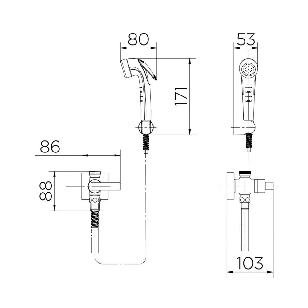 Ducha Higiênica Com Registro E Derivação Stillo Cromada Docol - 5