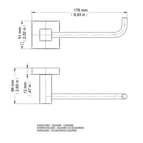 Papeleira Square Cromada Docol - 4