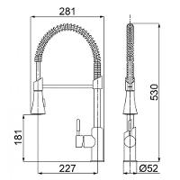 Misturador Monocomando Para Cozinha De Mesa Gourmet LorenKitchen Com Ducha C76 2266 Cromado Lorenzetti