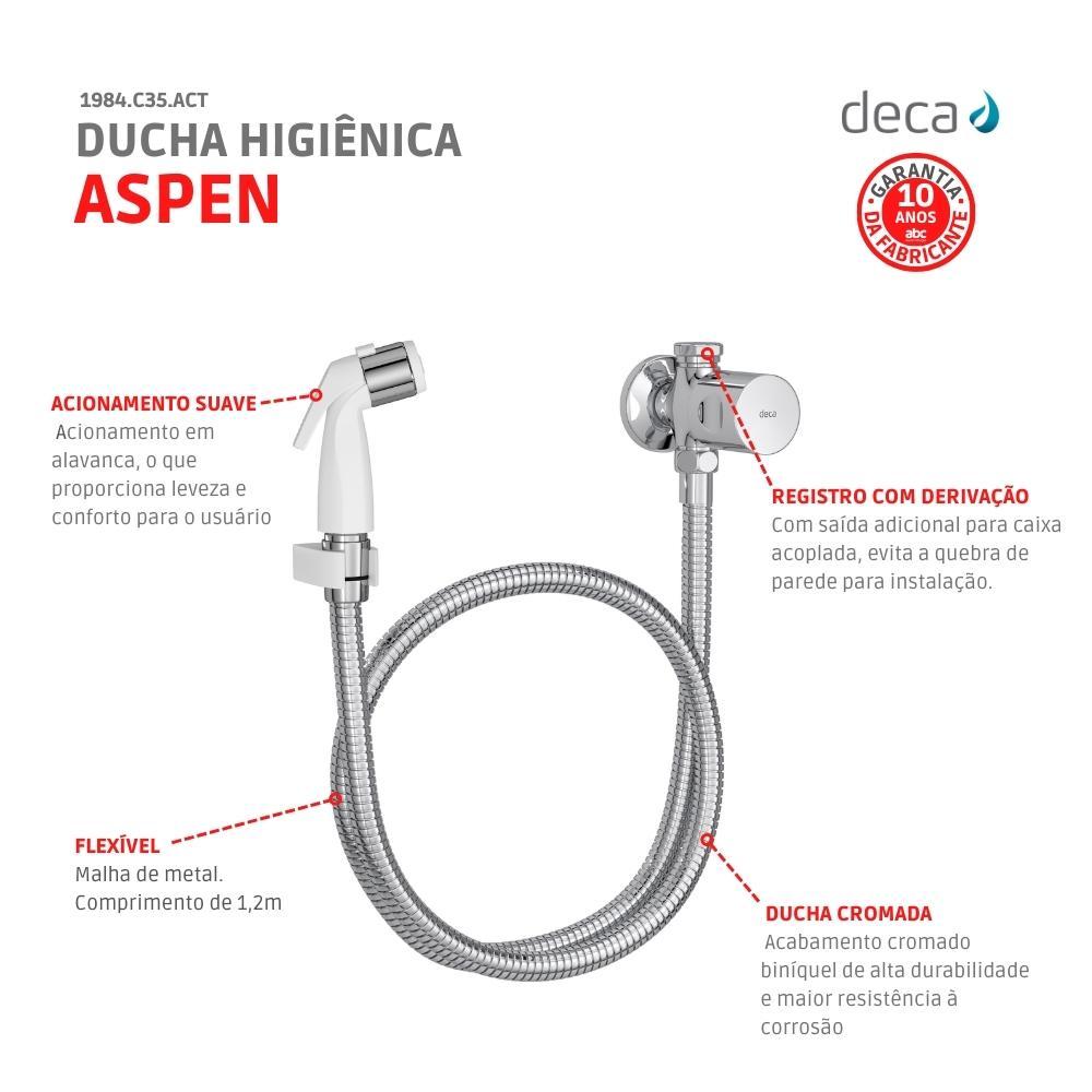 Ducha Higiênica Com Registro Aspen 1984 Cromada Deca - 4