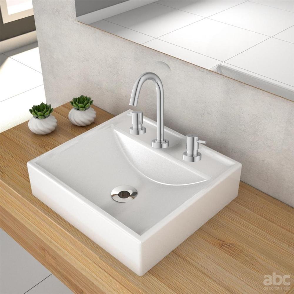 Misturador Para Lavatório De Mesa Link Bica Alta 1877 Cromado Deca - 4