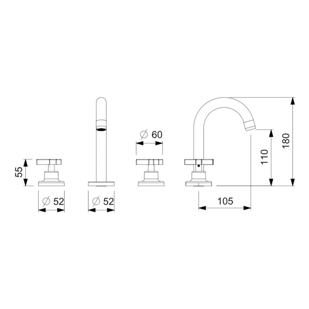 Misturador Para Lavatório De Mesa Up Bica Alta Cromado Celite - 6