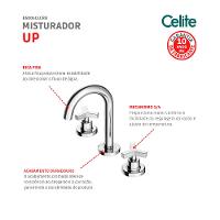 Misturador Para Lavatório De Mesa Up Bica Alta Cromado Celite - 5