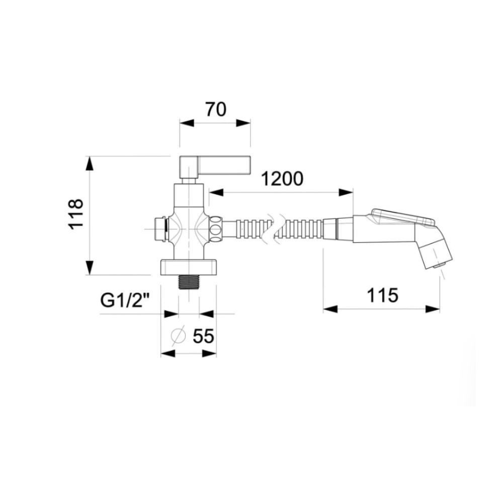 Ducha Higiênica Elite Com Derivação E Registro Cromada Celite - 5