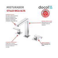 Misturador Para Lavatório De Mesa Bica Alta Stillo Cromado Docol - 2