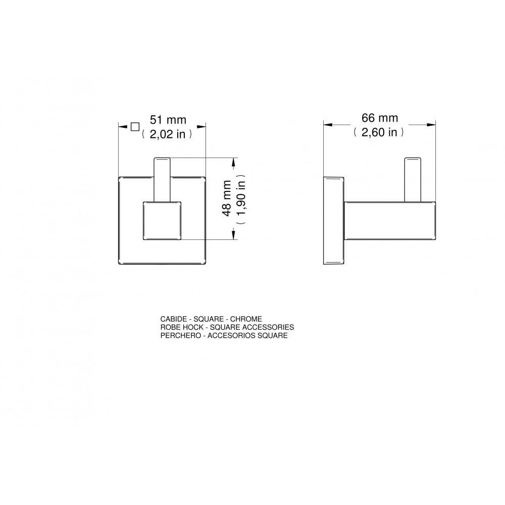 Cabide Para Banheiro Square Cromado Docol - 4