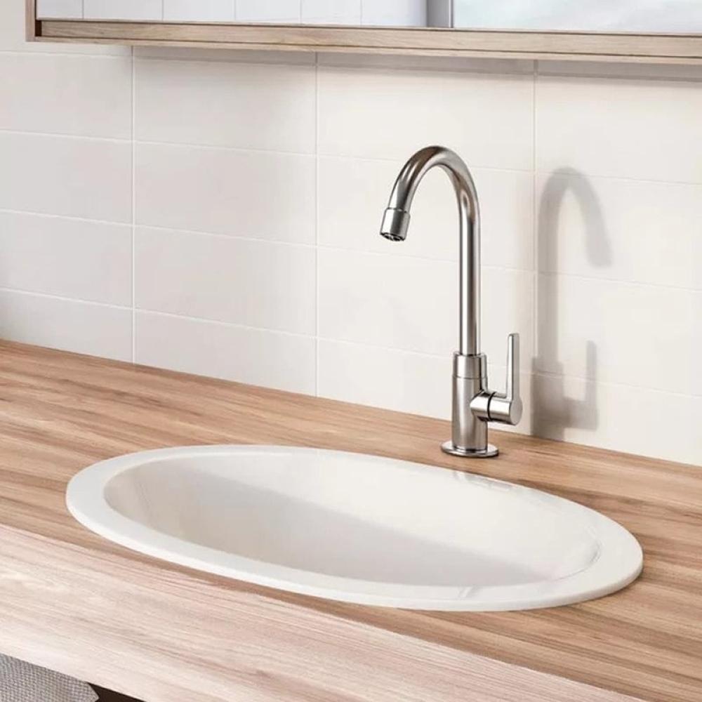 Torneira Para Lavatório De Mesa Gali Bica Alta Cromada Docol - 5