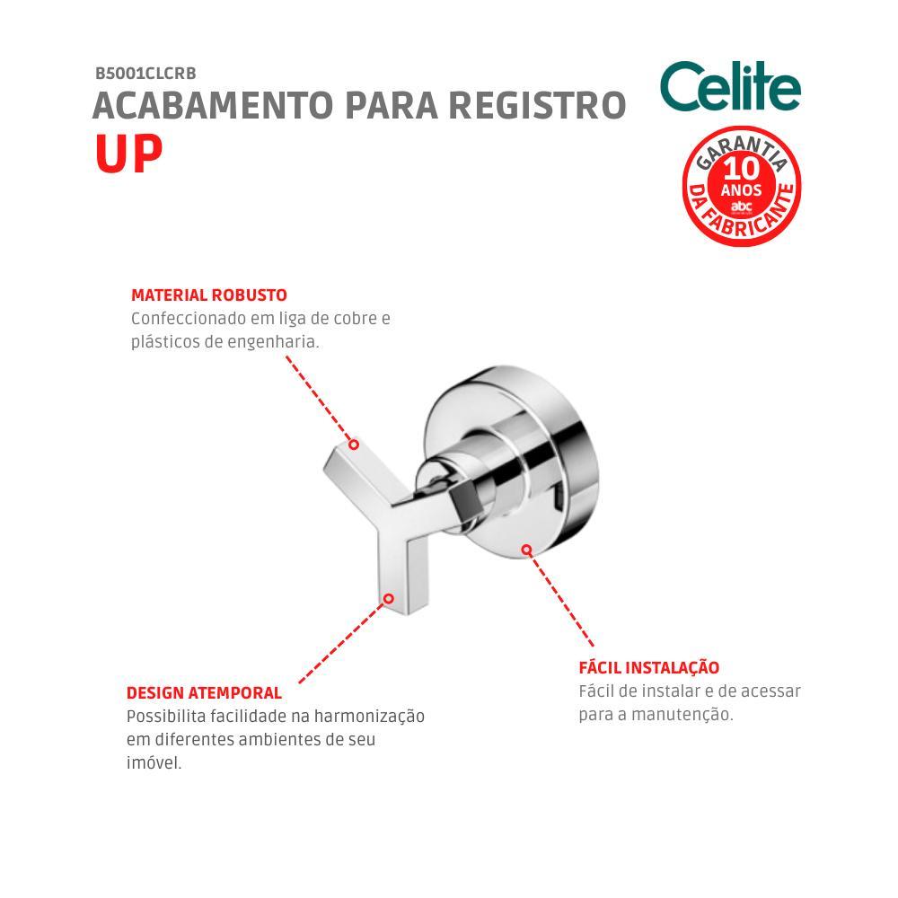 Acabamento Para Registro Base Docol Up 1/2 3/4 1 Cromado Celite - 3
