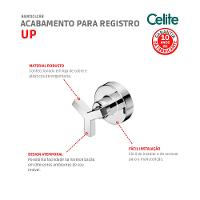 Acabamento Para Registro Base Docol Up 1/2 3/4 1 Cromado Celite - 3