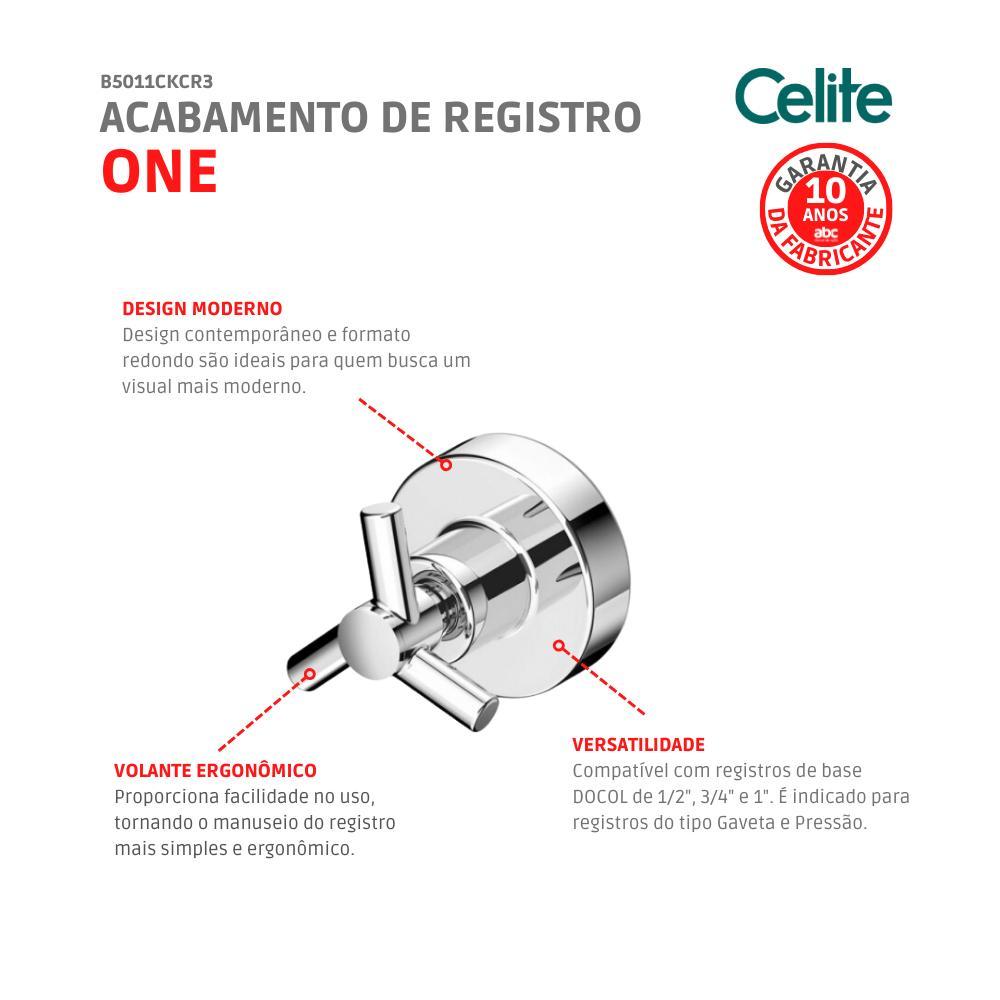 Acabamento Para Registro Base Docol One 1/2 3/4 1 Cromado Celite - 2